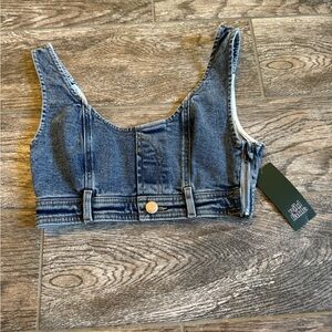 Wild Fable Denim Blue Crop Top Tank